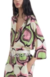 Mango Geometric Print Shirt In Multi