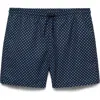 Mango Geometric Print Swim Trunks In Navy