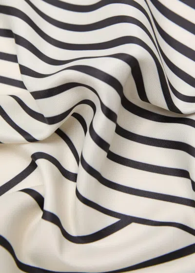 Mango Foulard Imprimé À Rayures Géométriques Écru - Femme - Taille Unique -