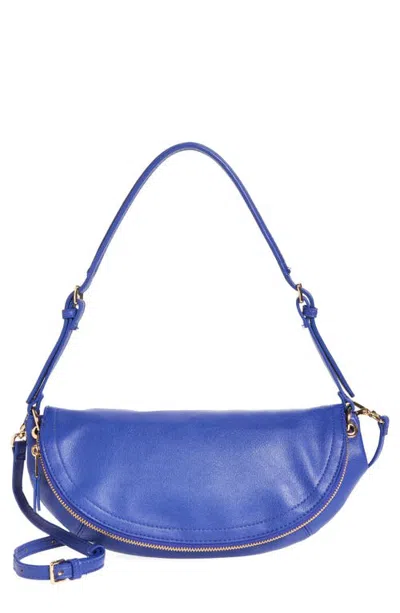 Mango Getaria Semicircular Faux Leather Shoulder Bag In Blue