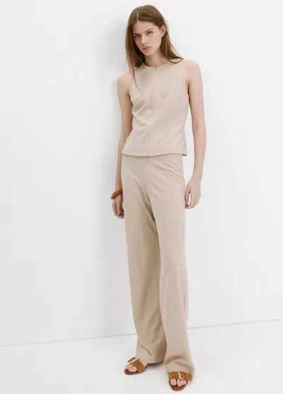 Mango Gilet Cintré Zippé In Neutral