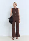 Mango Gilet Costume Boutons Marron - Femme - Xl -  In Brown