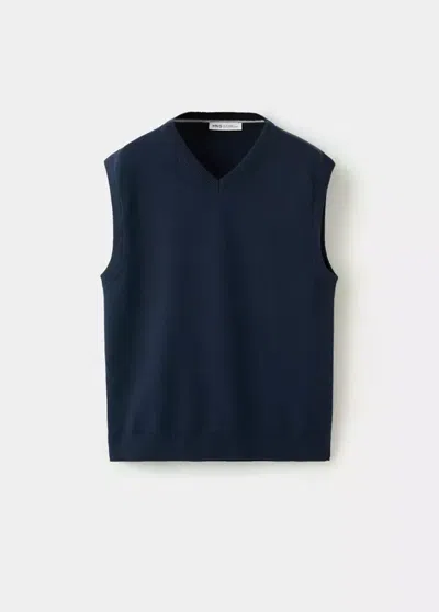 Mango Kids' Gilet Genio In Bleu Marine