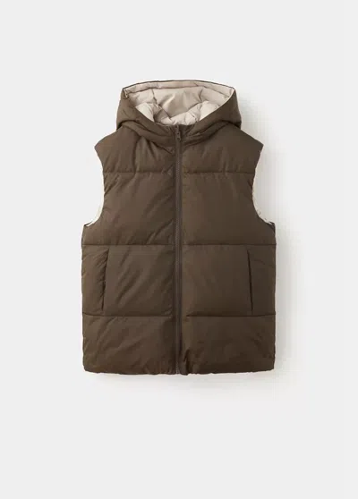 Mango Kids' Gilet Gerard In Brown