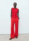 Mango Chunky-knit Waistcoat With Buttons Red