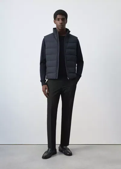 Mango Gilet Matelassé En Duvet Déperlant In Bleu Nuit