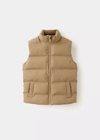 Mango Kids' Gilet Matelassé In Sable