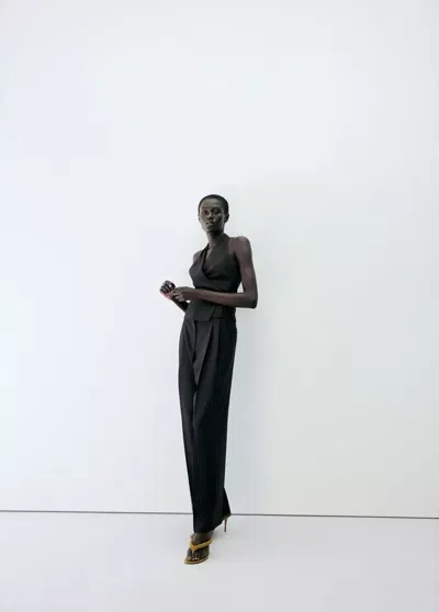 Mango Gilet Roma In Black