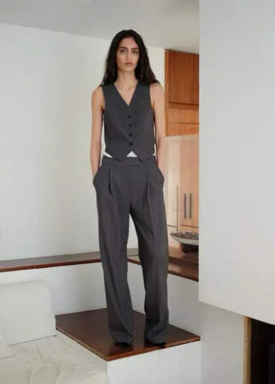 Mango Gilet With Adjustable Belt Grey