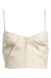 Mango Gina Pleated Corset Top In Light Beige