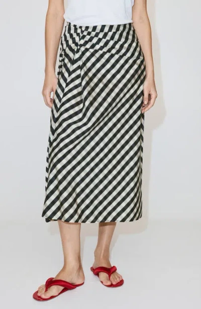 Mango Gingham Midi Skirt In Multi