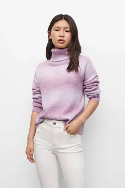 Mango Kids' Girls  Toscana Sweater Purple Oversized Turtleneck Pullover Red444
