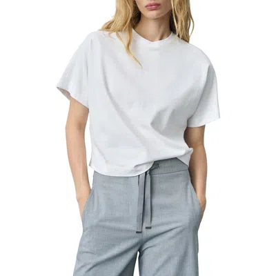 Mango Glasi Boxy Cotton T-shirt In White