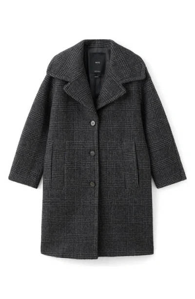 Mango Glen Plaid Wool Blend Coat In Multi