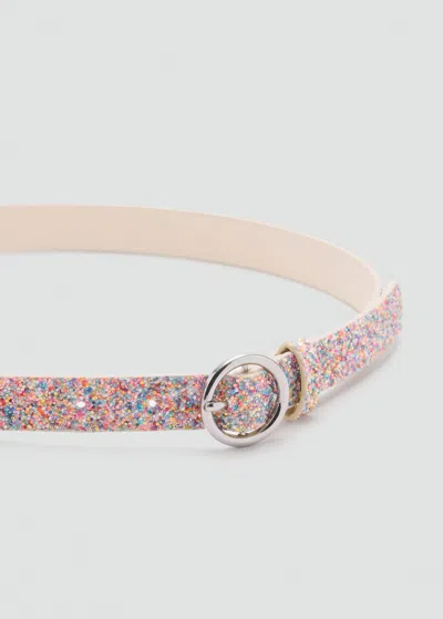 Mango Kids' Glitter Belt Pink