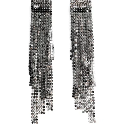 Mango Glitter Waterfall Drop Earrings In Silver