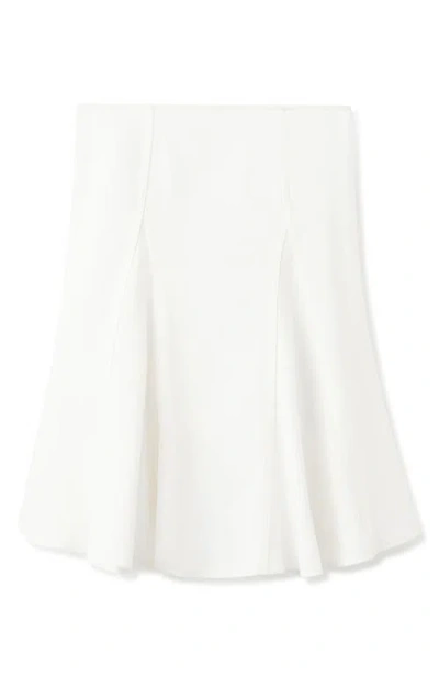 Mango Godet Cotton Midi Skirt In White