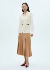 Mango Godet Midi Skirt In Marron Moyen