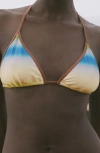 Mango Gradient Triangle Bikini Top In Multi