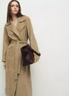 Mango Large Shopper Bag In Burgundy