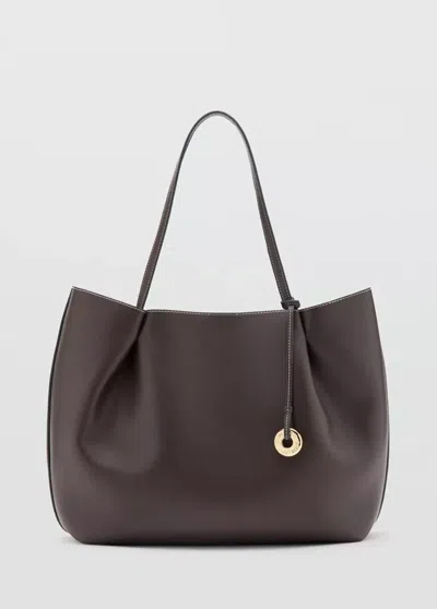 Mango Grand Sac Cabas In Chocolat
