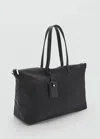 Mango Grand Sac Shopper En Nylon Taille Grande Noir - Femme - Taille Unique -  In Black