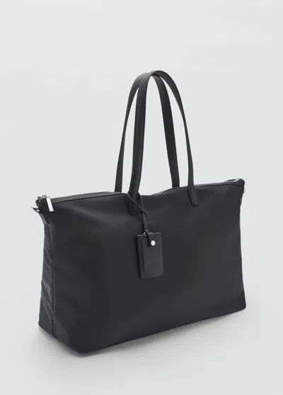 Mango Grand Sac Shopper En Nylon Taille Grande Noir - Femme - Taille Unique -  In Black