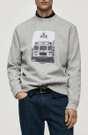 Mango Graphic Sweatshirt In Dark Heather Grey
