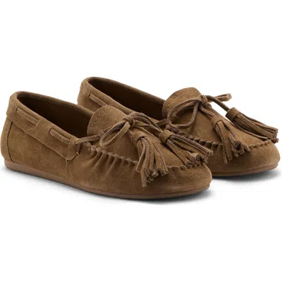 Mango Greta Leather Loafer In Animal Print
