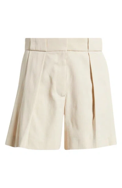 Mango Greta Pleat Front Shorts In Beige
