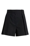 Mango Greta Pleat Front Shorts In Black