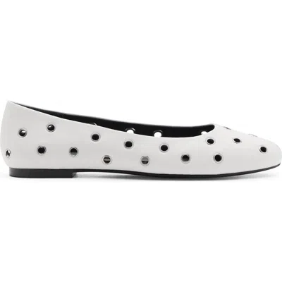 Mango Grommet Ballet Flat In White