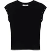 Mango Grommet Cap Sleeve T-shirt In Black