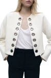 Mango Grommet Cotton Blend Jacket