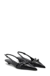Mango Grommet Pointed Toe Slingback Pump In Black