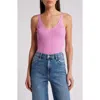 Mango Knit Strap Top Light Pink