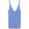 Mango Gymnastic Knit Tank Top In Light Pastel Blue