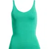 Mango Gymnastic Rib Knit Tank In Green
