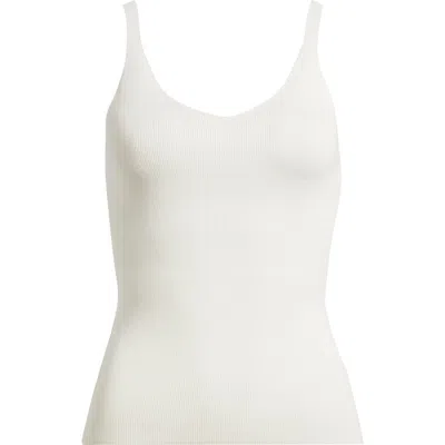 Mango Gymnastic Rib Knit Tank In White