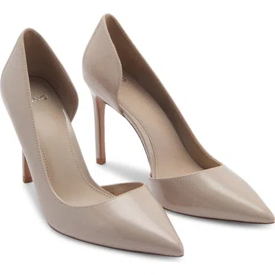 Mango Half D'orsay Pointed Toe Pump In Grey