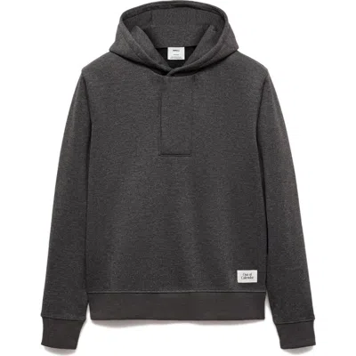 Mango Half Zip Hoodie In Medium Heather Grey