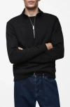Mango Half Zip Pullover In Black