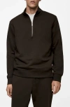 Mango Half Zip Pullover In Chocolate