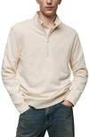 Mango Half Zip Pullover In Ecru