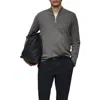 Mango Half-zip Sweater In Grey