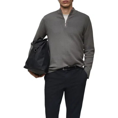 Mango Half-zip Sweater In Grey