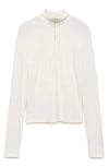 Mango Half Zip Sweater In Off White
