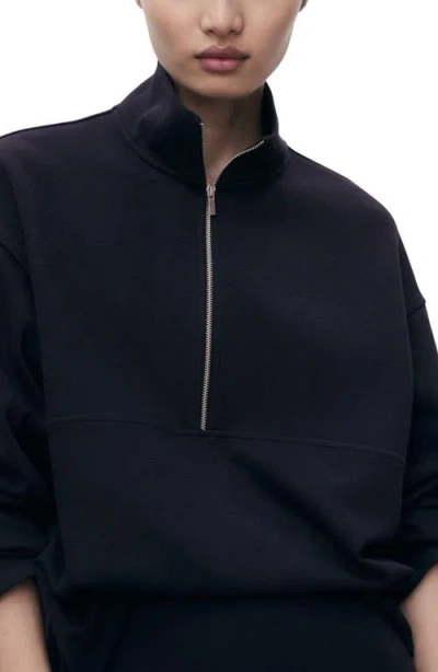 Mango Half Zip Sweatshirt In Blue