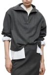 Mango Half Zip Sweatshirt In Gray