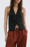 Mango Lyocell Suit Vest In Black